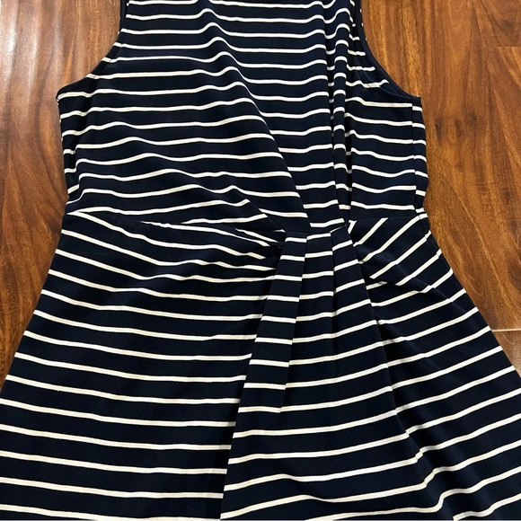 Honey Belle Navy Blue Striped Knee Length Sleeveless Dress size medium - Picture 6 of 8